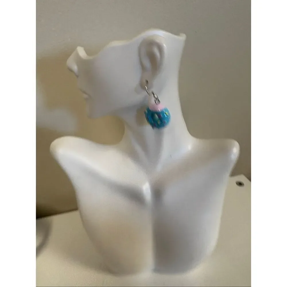Frosted donut statement earrings